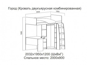 Кровать двухъярусная комбинированная в Копейске - kopejsk.магазин96.com | фото